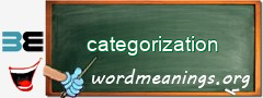 WordMeaning blackboard for categorization